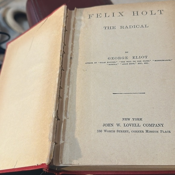 Antique Embossed Book “Felix Holt, the Radical” by George Eliot-Lovell Edition - Picture 10 of 13